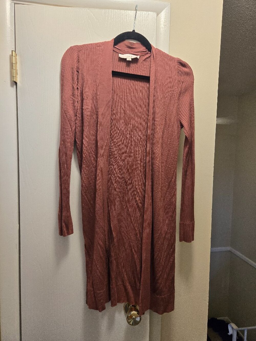 Loft Long Ribbed Cardigan